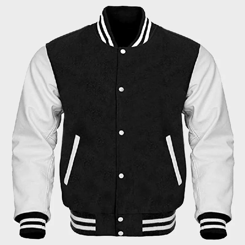 Black And White Varsity Jacket Womens Herringbone Jacket Checkered Jacket Solid Jacket