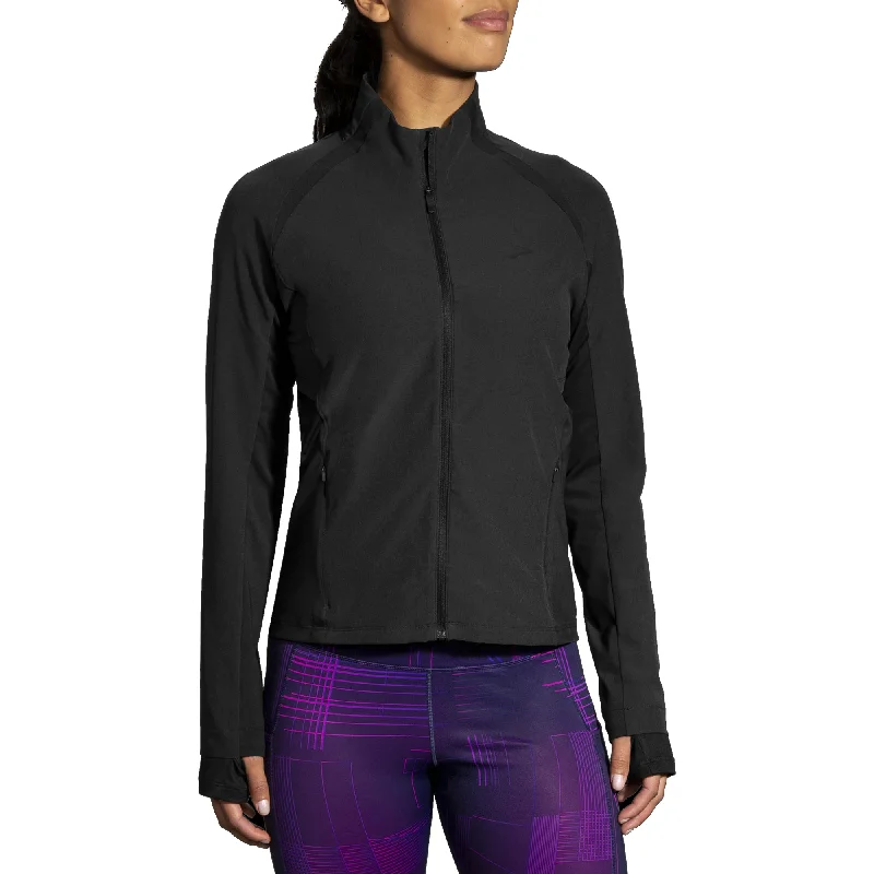 Brooks Fusion Hybrid Womens Running Jacket Front Pockets Side Pockets Patch Pockets