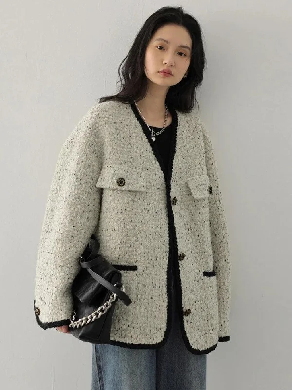 Classic Boucle Jacket Toggled Jacket Drawstring Jacket Belted Jacket