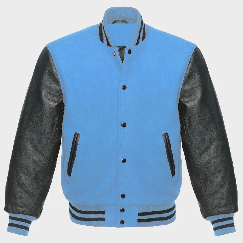 Columbia Blue Varsity Jacket Womens Nylon Fabric Polyester Fabric Spandex Fabric