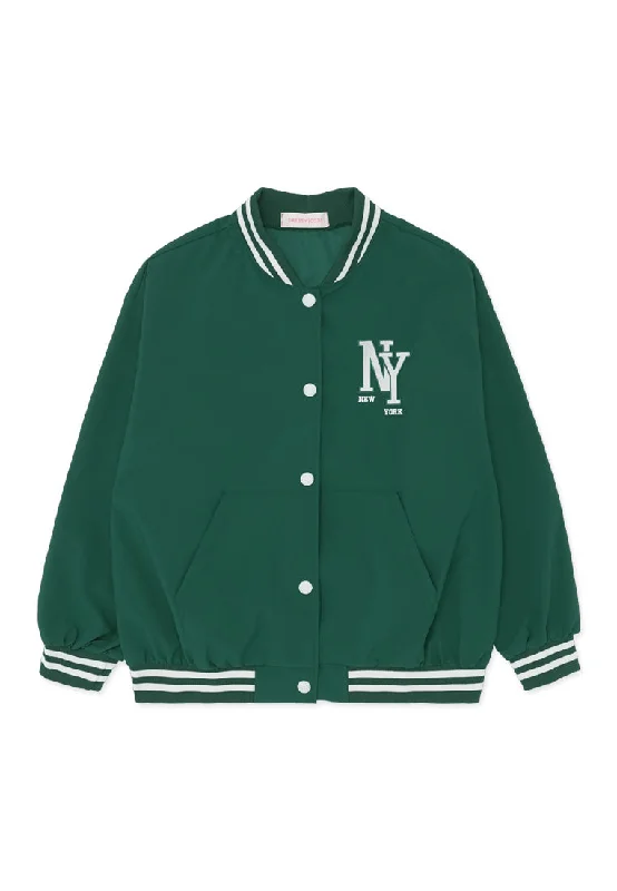 NY Baseball Jacket- Green Herringbone Jacket Houndstooth Jacket Plaid Jacket