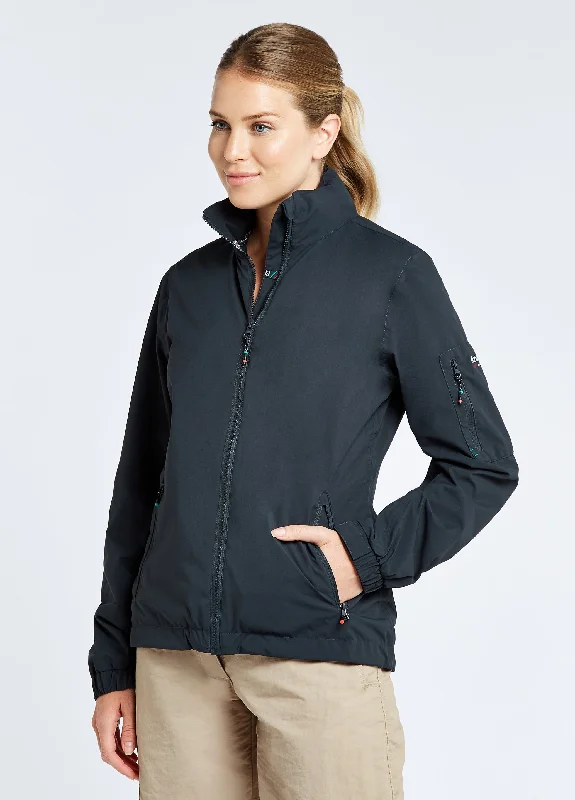 Corfu Women's Crew Jacket - Graphite Zip Front Button Front Snap Front