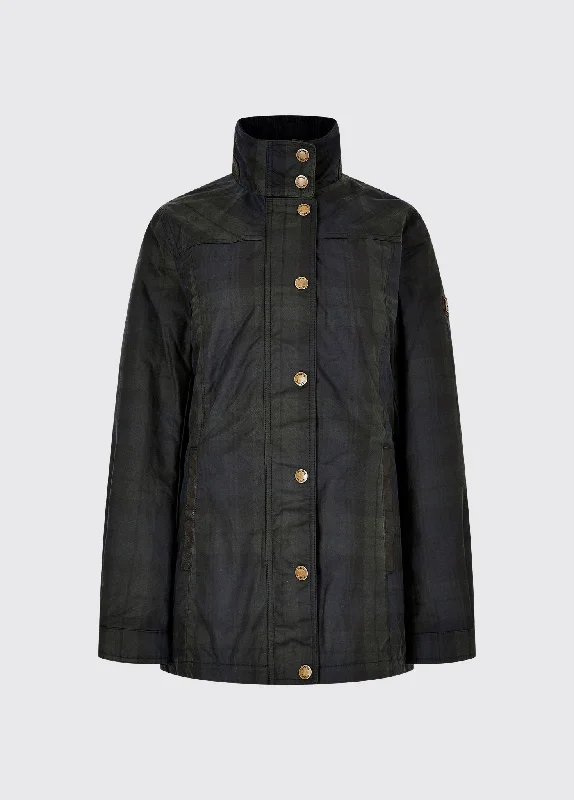 Annestown Wax Jacket - Black Watch Herringbone Jacket Houndstooth Jacket Plaid Jacket