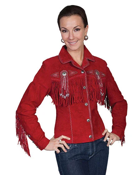 Women's Fringe Beaded Jacket Collared Jacket Crew Neck Jacket Turtle Neck Jacket