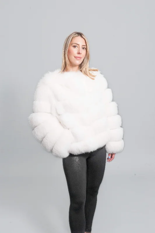 Puffer Fox Fur Short Jacket BY ORDER Fleece Jacket Down Jacket Feather Jacket