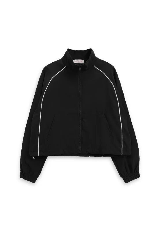 Lightweight Jacket- Black Print Jacket Jacquard Jacket Embroidered Jacket
