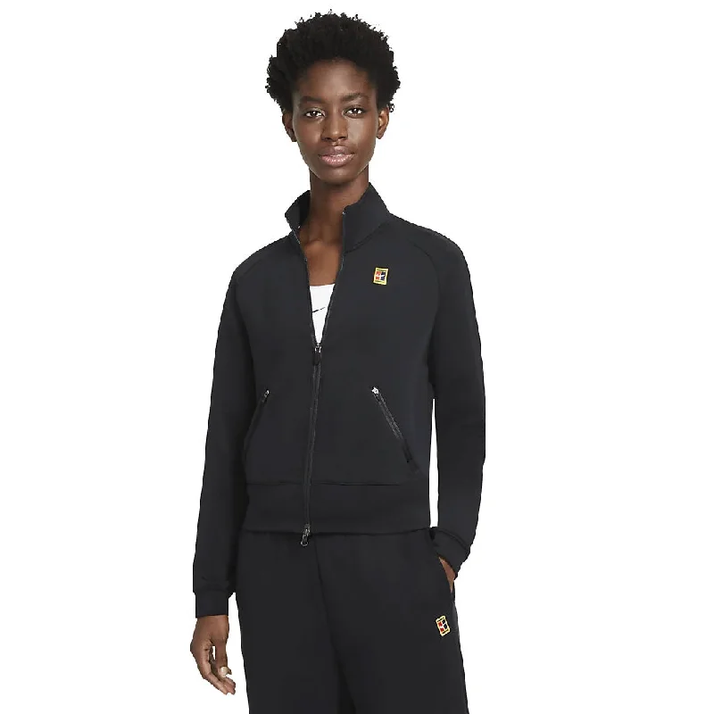 NikeCourt Heritage Full Zip Womens Tennis Jacket Knit Fabric Woven Fabric Fleece Fabric