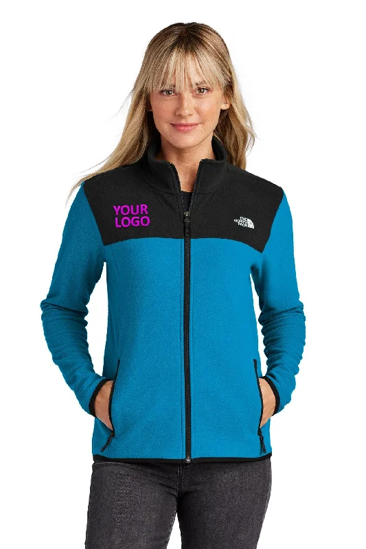 The North Face Ladies Glacier Custom Fleece Jackets, Hero Blue Ribbed Jacket Pleated Jacket Ruffled Jacket