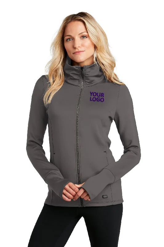 OGIO ENDURANCE Ladies Modern Performance Branded Jackets, Tarmac Grey Wool Fabric Cashmere Fabric Tweed Fabric