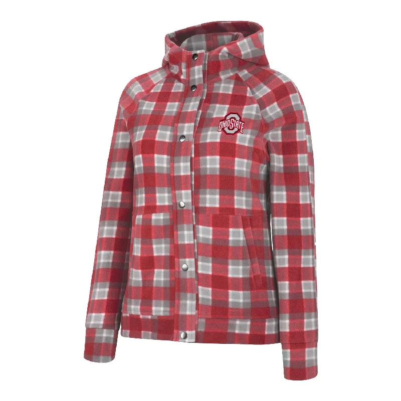 Ladies Ohio State Buckeyes Boombox Snap Up Jacket Notch Collar Jacket Peter Pan Collar Jacket Cowl Neck Jacket Ladies Ohio State Buckeyes Boombox Snap Up Jacket Notch Collar Jacket Peter Pan Collar Jacket Cowl Neck Jacket
