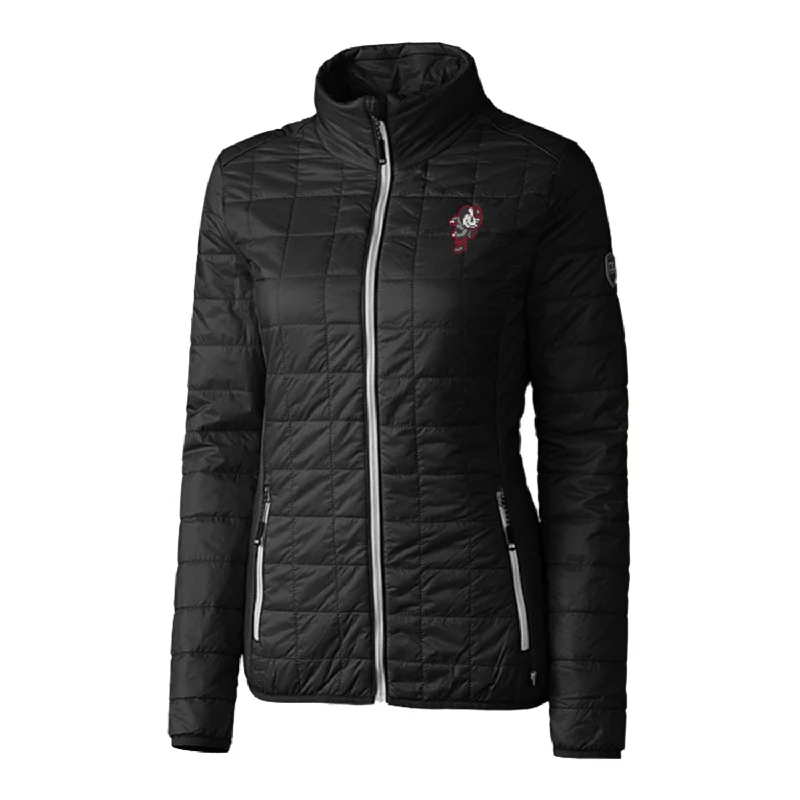 Ladies Ohio State Buckeyes Cutter & Buck Rainier PrimaLoft Eco Insulated Black Full Zip Jacket Fitted Jacket Loose Jacket Oversized Jacket Ladies Ohio State Buckeyes Cutter & Buck Rainier PrimaLoft Eco Insulated Black Full Zip Jacket Fitted Jacket Loose Jacket Oversized Jacket