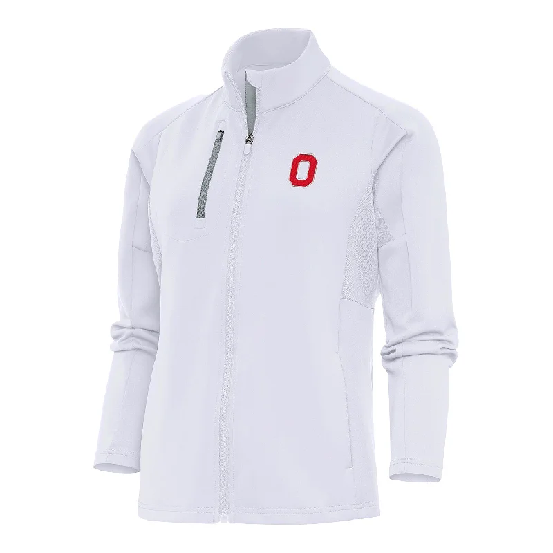 Ladies Ohio State Buckeyes Full Zip Generation White Jacket Collared Jacket Crew Neck Jacket Turtle Neck Jacket Ladies Ohio State Buckeyes Full Zip Generation White Jacket Collared Jacket Crew Neck Jacket Turtle Neck Jacket