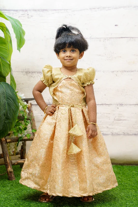 Peach benarasi dress with jacket Nylon Fabric Polyester Fabric Spandex Fabric