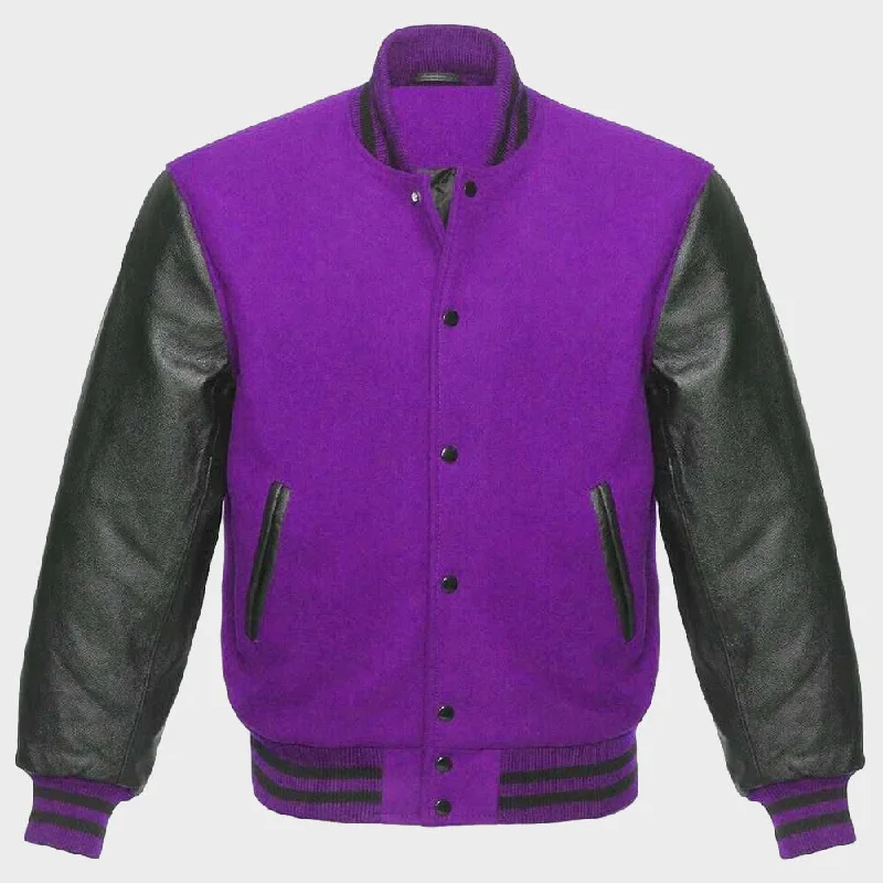 Purple Womens Varsity Jacket Chenille Fabric Brocade Fabric Lace Fabric