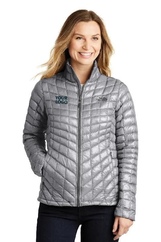 The North Face Ladies ThermoBall Trekker Jacket Mid Grey Hooded Jacket Caped Jacket Shawl Collar Jacket