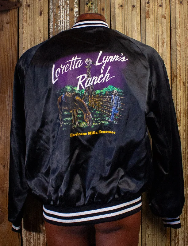 Vintage Loretta Lynn's Ranch Nylon Bomber Jacket 80s Black XL Wool Jacket Cashmere Jacket Tweed Jacket Vintage Loretta Lynn's Ranch Nylon Bomber Jacket 80s Black XL Wool Jacket Cashmere Jacket Tweed Jacket