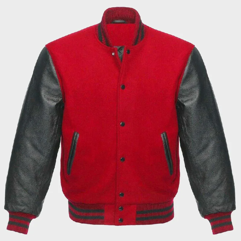 Women Red Varsity Jacket Satin Jacket Silk Jacket Chiffon Jacket