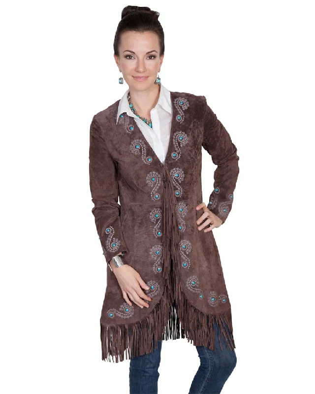 Women's Boar Suede Embroidered Jacket Striped Jacket Polka Dot Jacket Floral Jacket