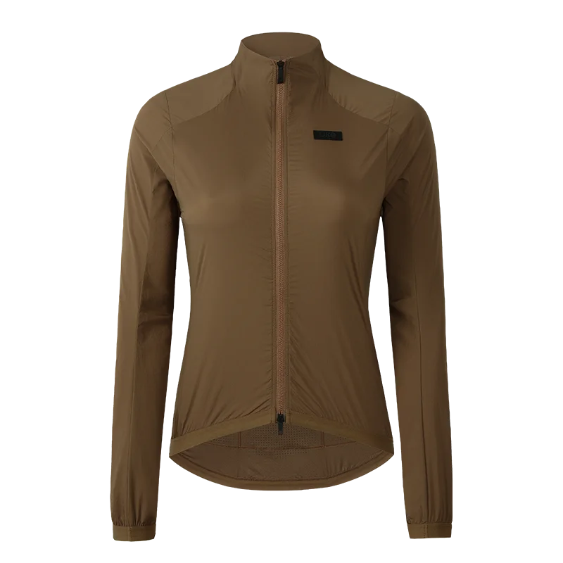 Women's Wind Jacket SI-1 Gorgeous-Oil Chestnut Brown Zippered Front Buttoned Front Snap Front