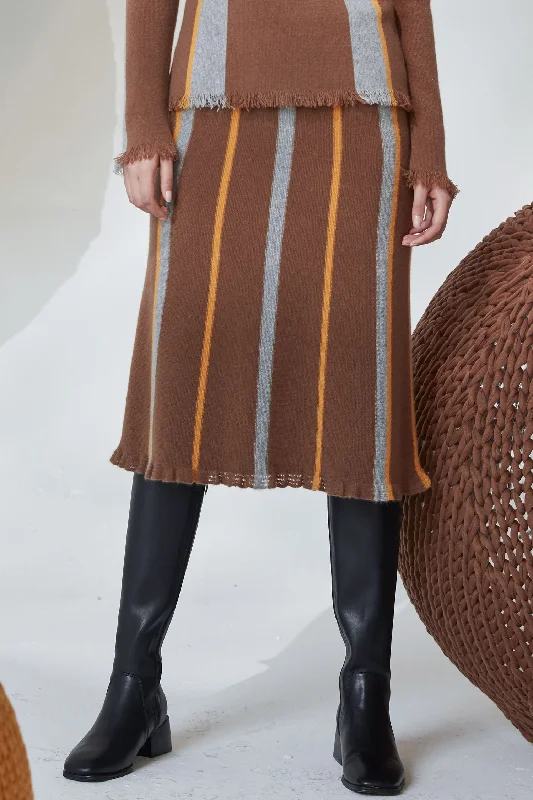 100% cashmere knitted A-shaped skirt lace skirt delicate