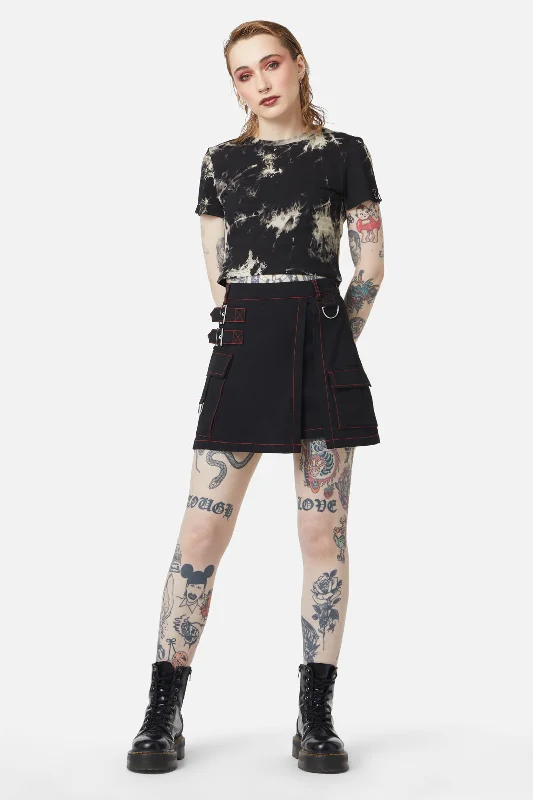 Bitter Recluse Pocket Skort leather skirt bold