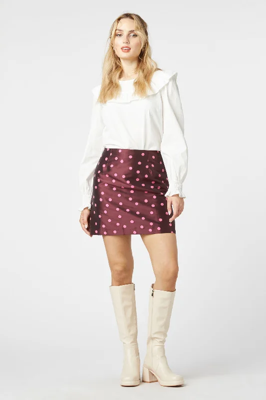 Bonnie Spot Skirt button skirt front