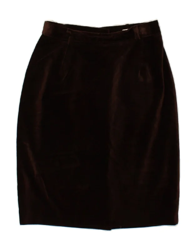 ENDORA Womens Straight Skirt UK 14 Medium W28 Brown Cotton tulle skirt dreamy