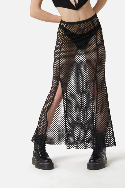 Industrial Hybrid Mesh Skirt silk skirt smooth