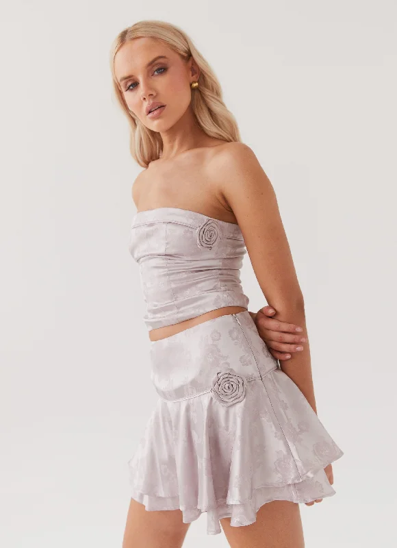 Jasmine Rose Mini Skirt - Rosette Haute lace skirt elegant