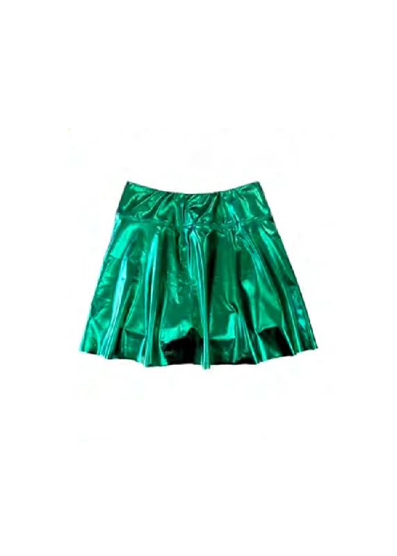 Junior Metallic Skort - Green cashmere skirt fine