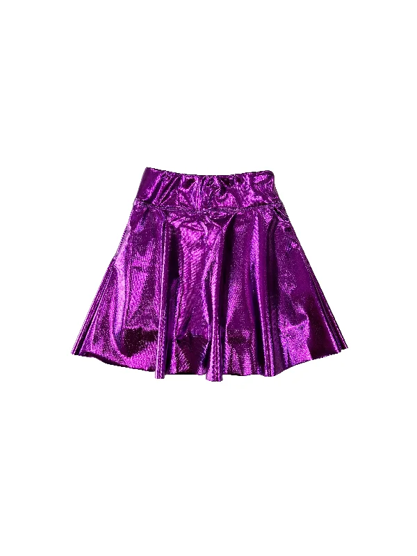 Junior Metallic Skort - Purple corduroy skirt cozy