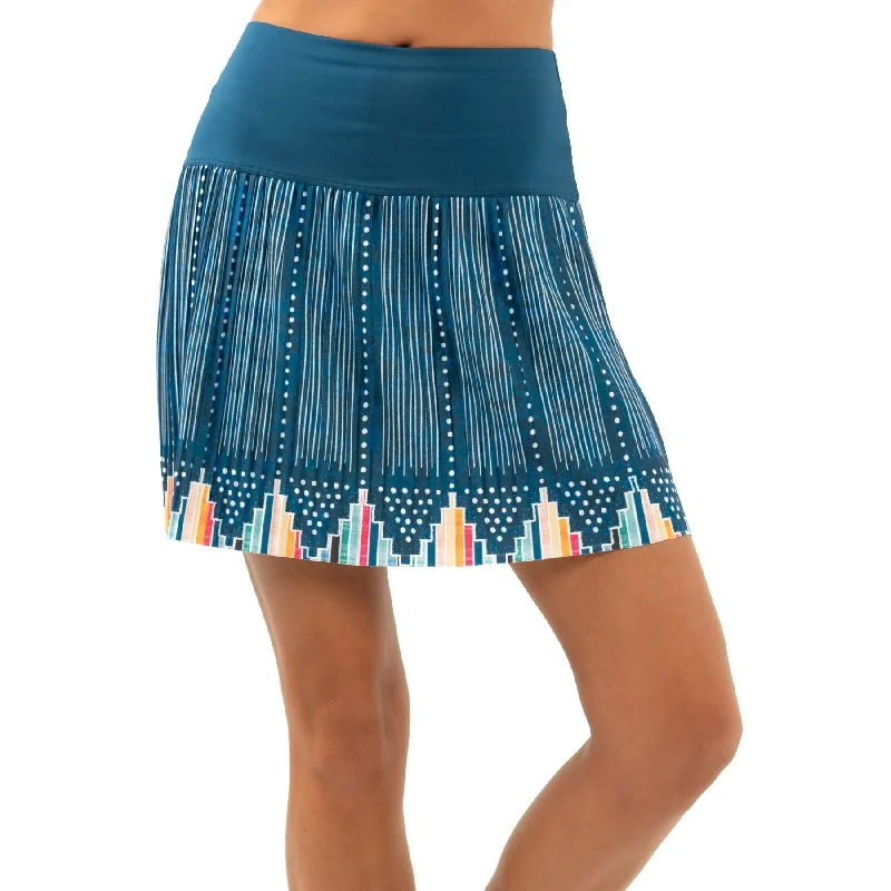 Lucky in Love Borderline Pleated Indigo 17.25in Womens Golf Skort denim skirt classic