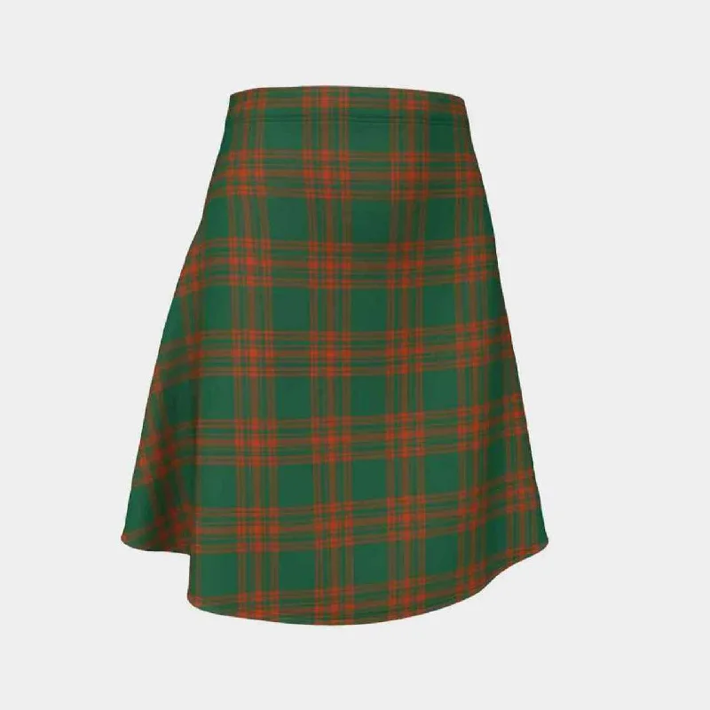 Menzies Green Ancient Tartan Flared Skirt wool skirt breathable