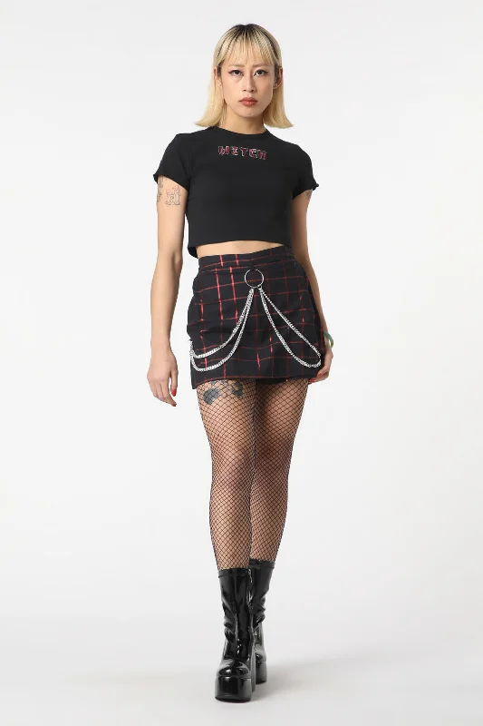 Metallic Checks Skort denim skirt durable