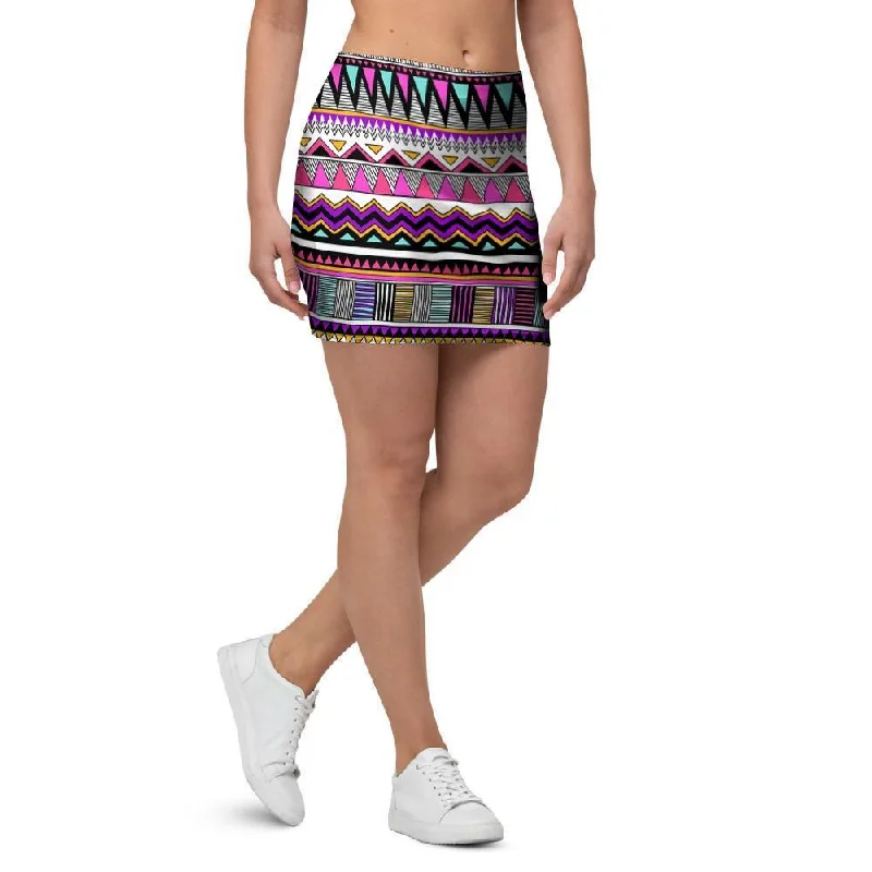 Native Aztec Mini Skirt leather skirt durable
