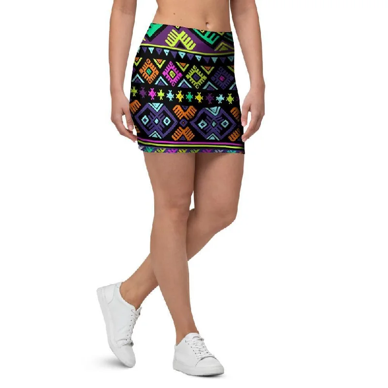 Navojo Aztec Print Mini Skirt maxi skirt elegant