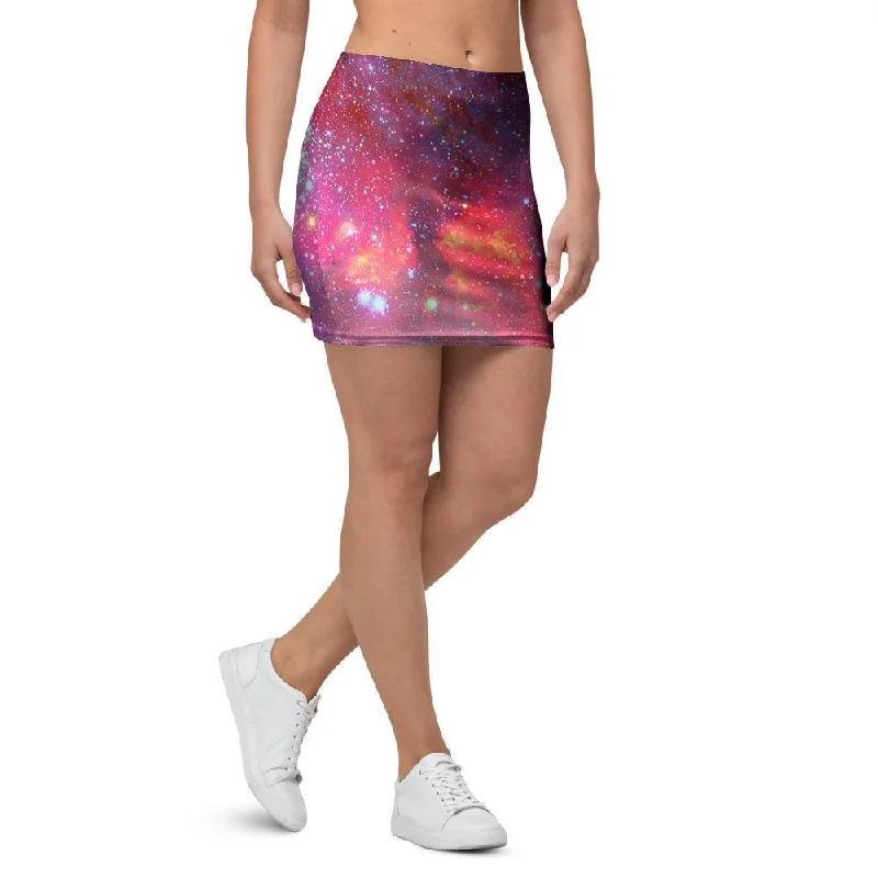 Nebula Red Galaxy Space Mini Skirt cotton skirt soft
