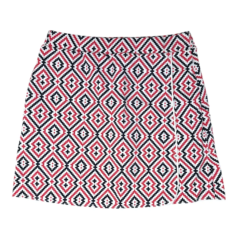 Palisades Pull On Wrap Tennis/Golf Skort By J Mclaughlin In Blue Red & White, Size: Xs corduroy skirt cozy