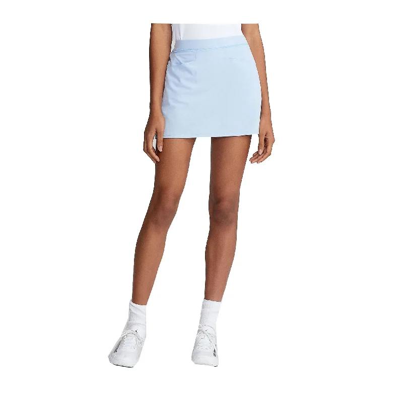 RLX Ralph Lauren Back Pleated 15in Elite Blue Womens Golf Skort denim skirt stylish