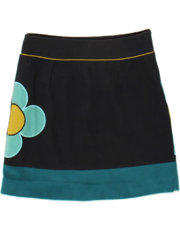 ROSALITA MC GEE Womens Graphic A-Line Skirt EU 40 Medium W32 Navy Blue linen skirt light
