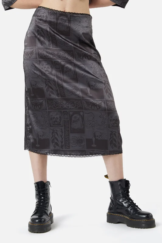Ruined Mansion Satin Brocade Skirt vintage skirt charm