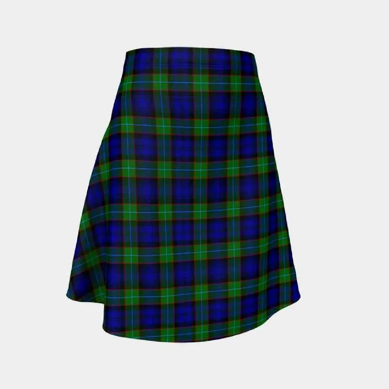 Sempill Modern Tartan Flared Skirt cashmere skirt plush