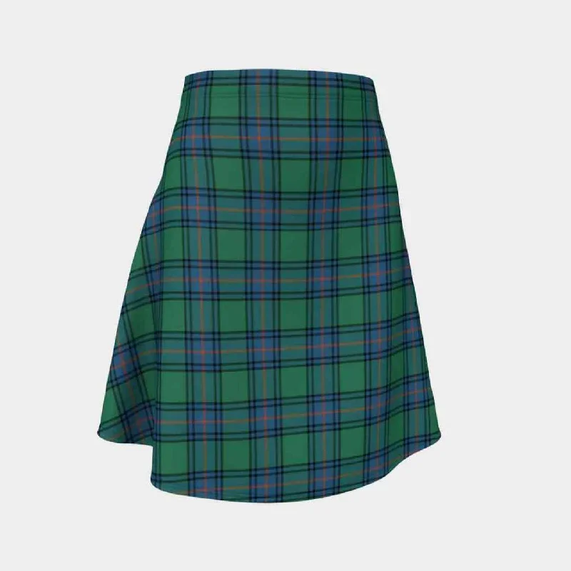 Shaw Ancient Tartan Flared Skirt cashmere skirt rich