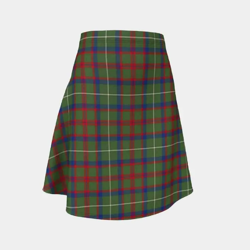 Shaw Green Modern Tartan Flared Skirt silk skirt sleek