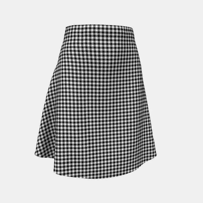 Shepherd Tartan Flared Skirt silk skirt smooth