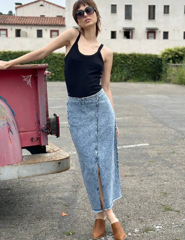 Side Hustle Denim Midi Skirt corduroy skirt durable