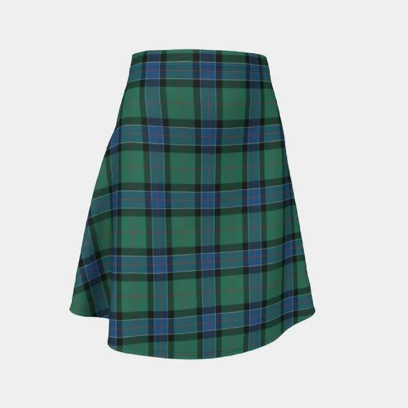 Sinclair Hunting Ancient Tartan Flared Skirt button skirt front