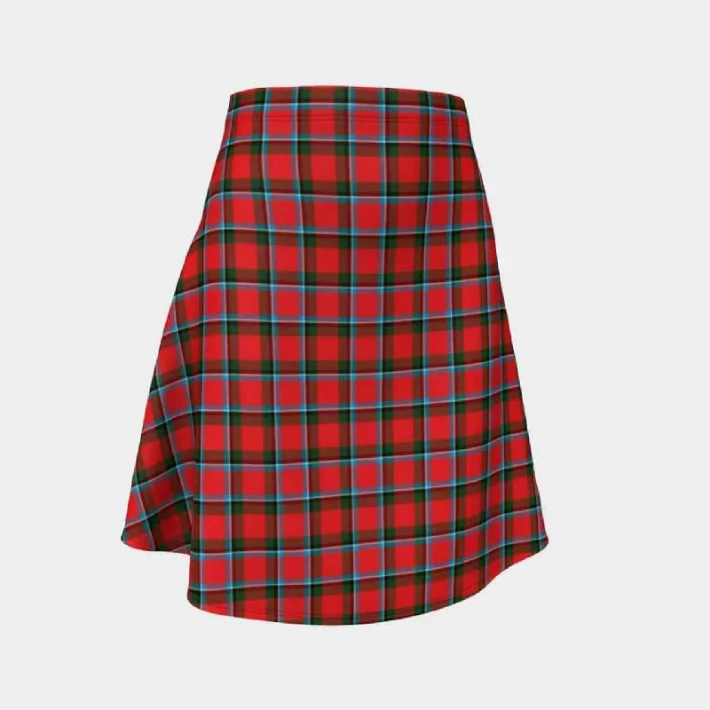 Sinclair Modern Tartan Flared Skirt wool skirt thick