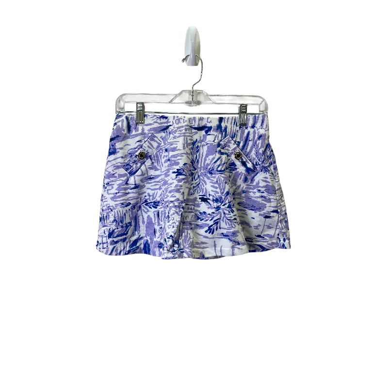 Skort Designer By Lilly Pulitzer In Purple, Size:2 satin skirt smooth