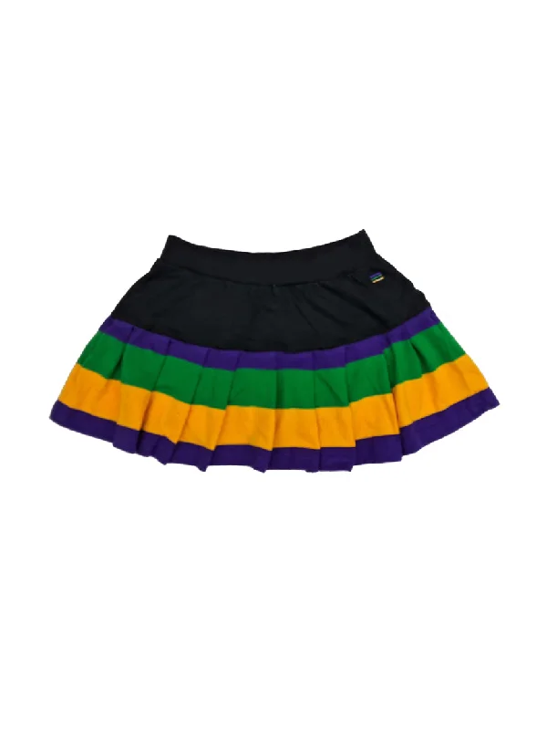 Skorts Junior Pleated - Black satin skirt smooth